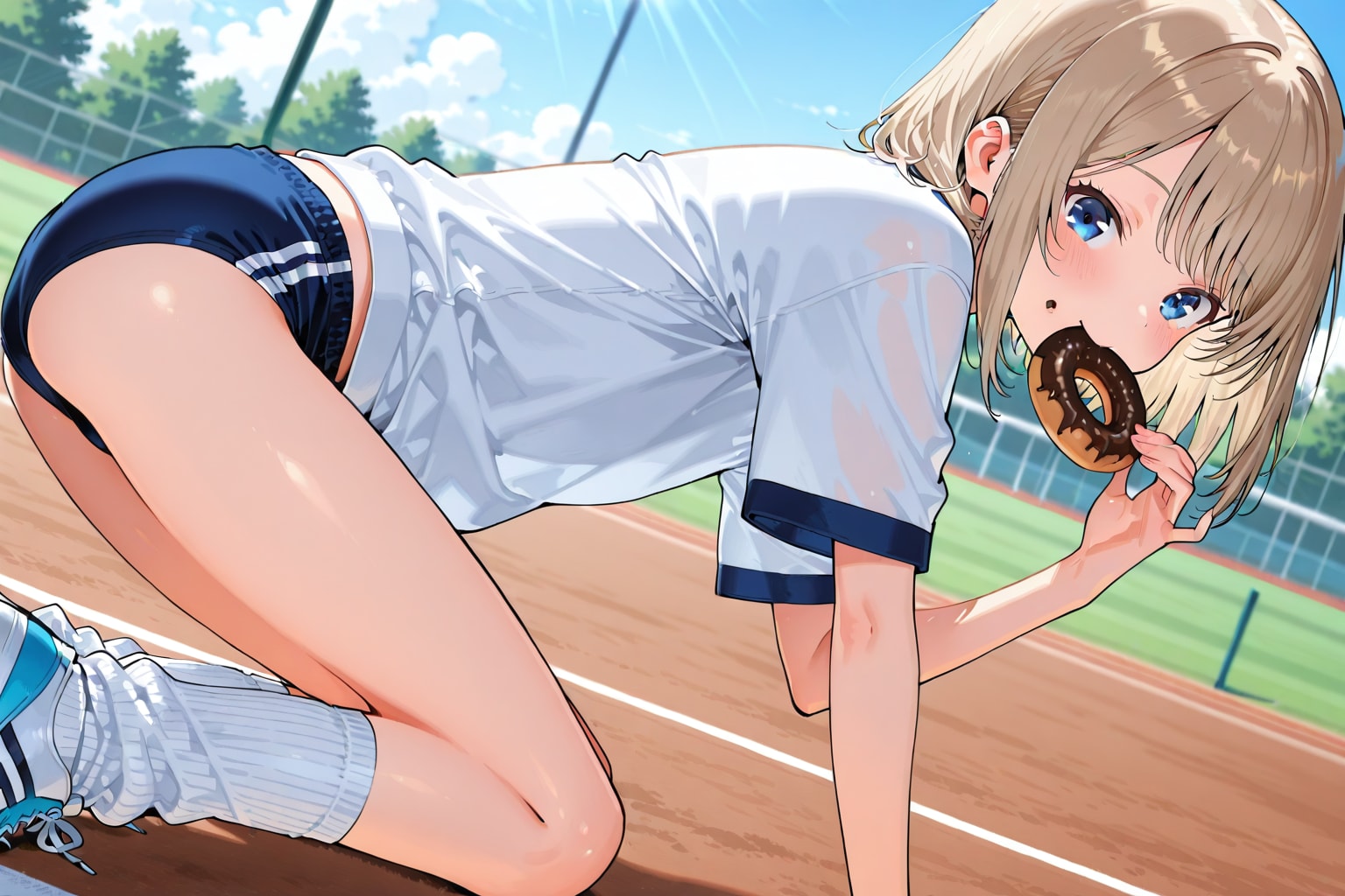 パン(ドーナツ)食い競走