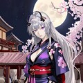 夜桜　少女 4枚目