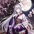 夜桜　少女 6枚目