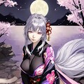 夜桜　少女 5枚目