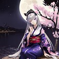 夜桜　少女 3枚目
