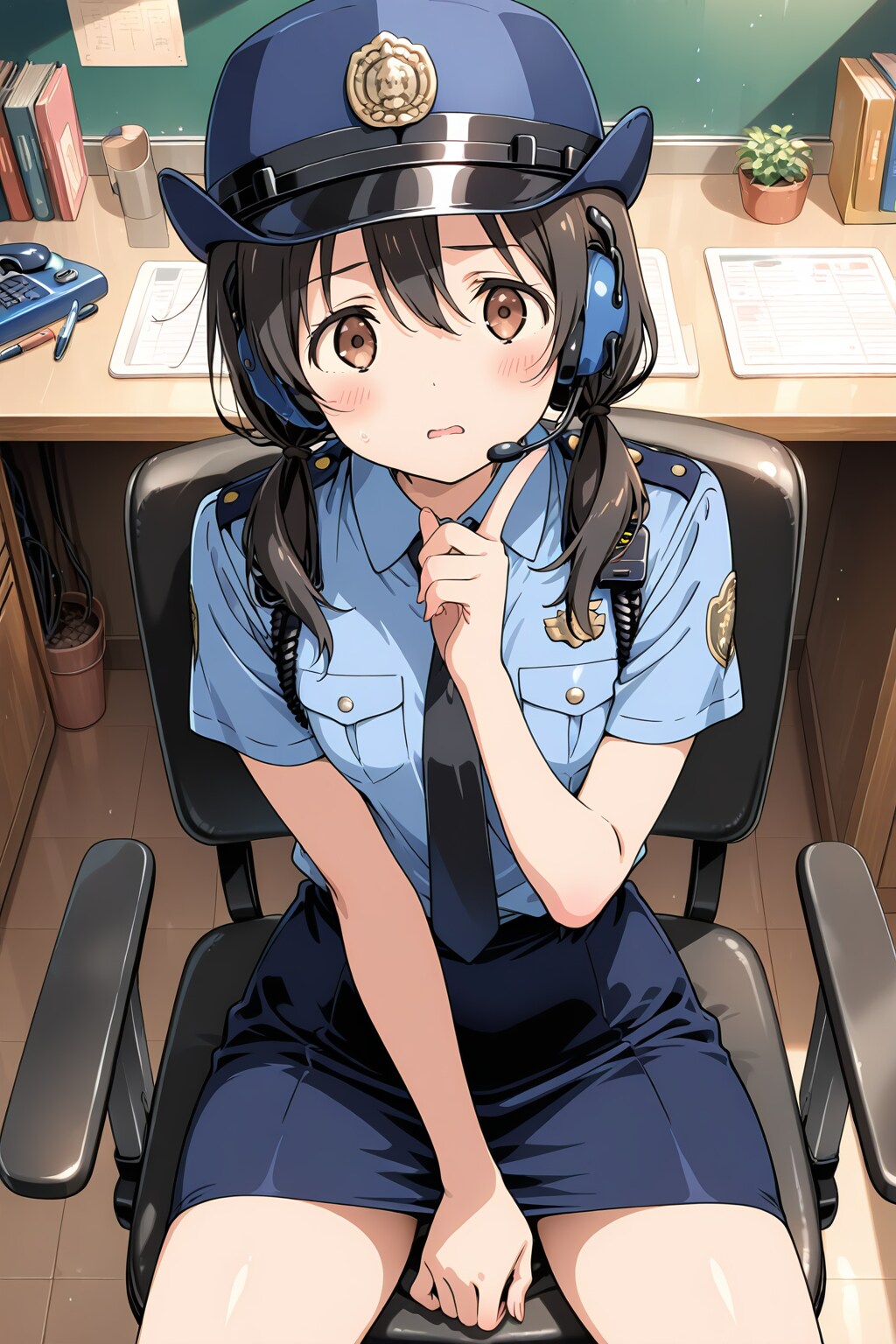 イタ電に悩む婦警さん | の人気AIイラスト・グラビア