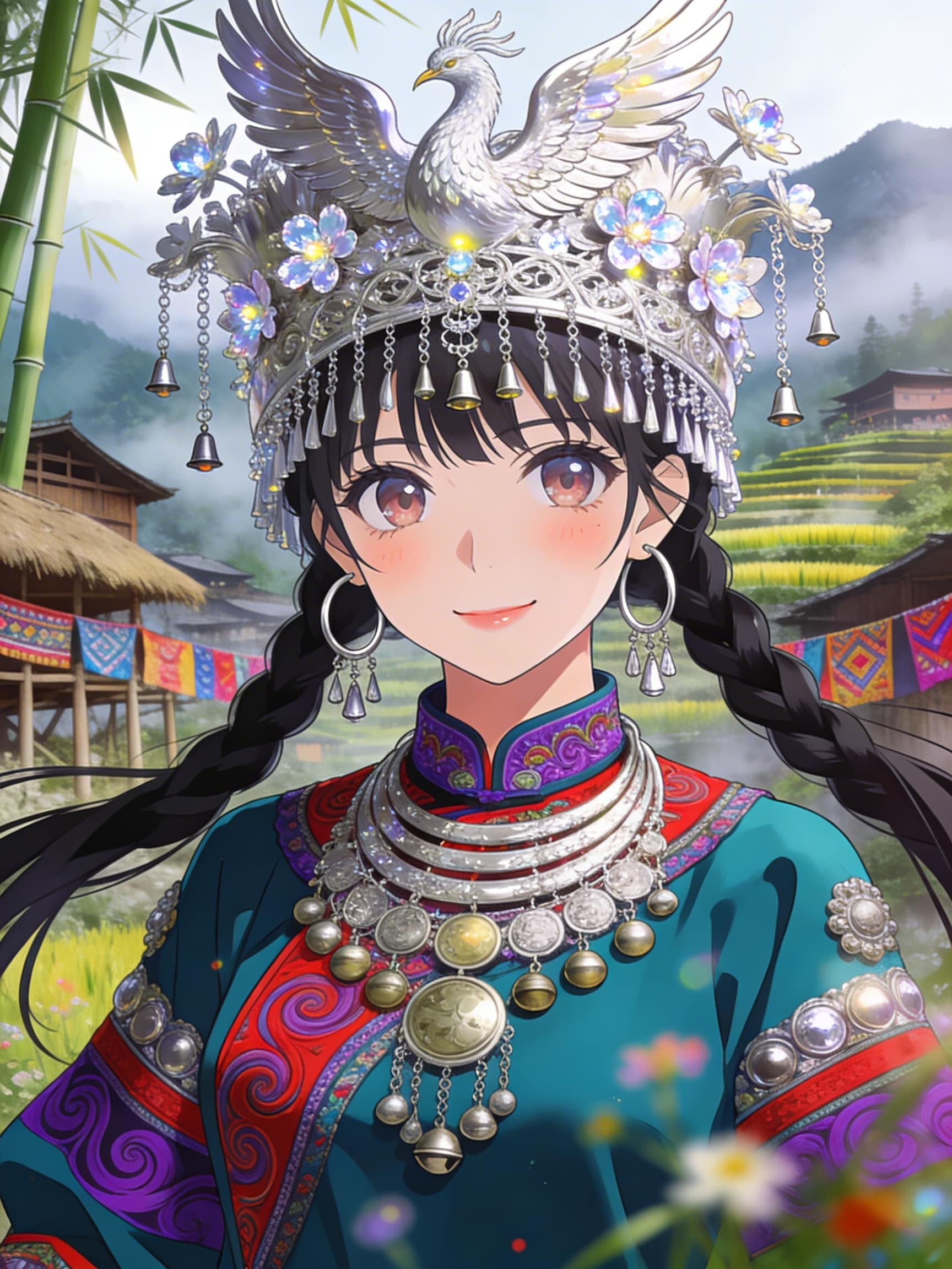 ミャオ族の女の子 | の人気AIイラスト・グラビア