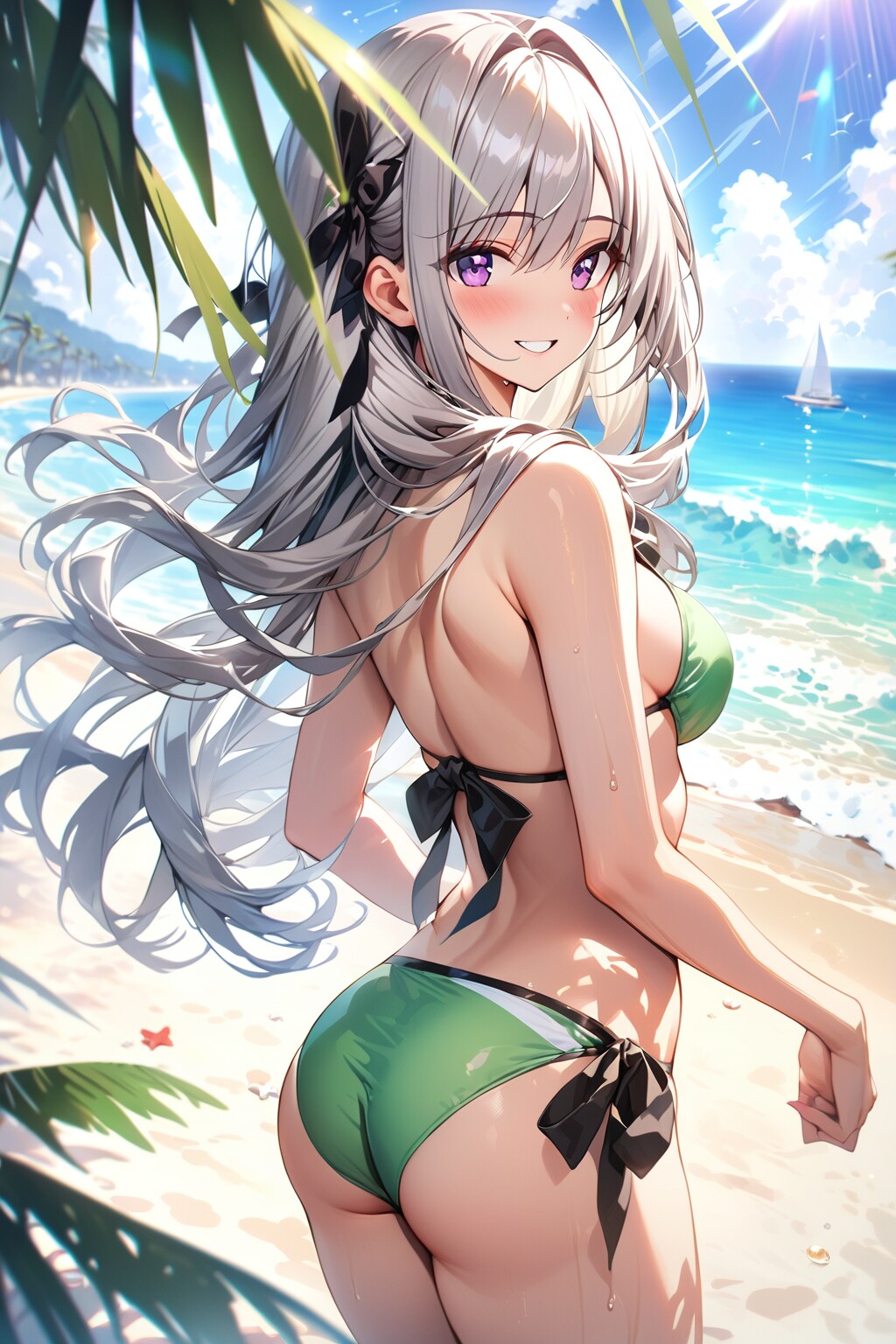緑色ビキニ