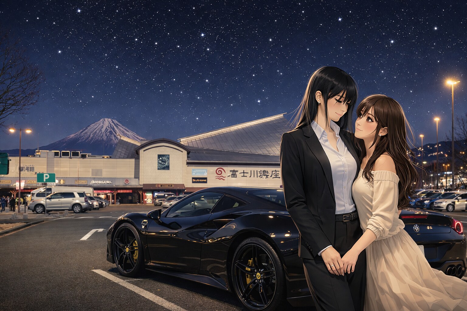 夜のサービスエリア（東名高速道路全通記念日） | の人気AIイラスト・グラビア