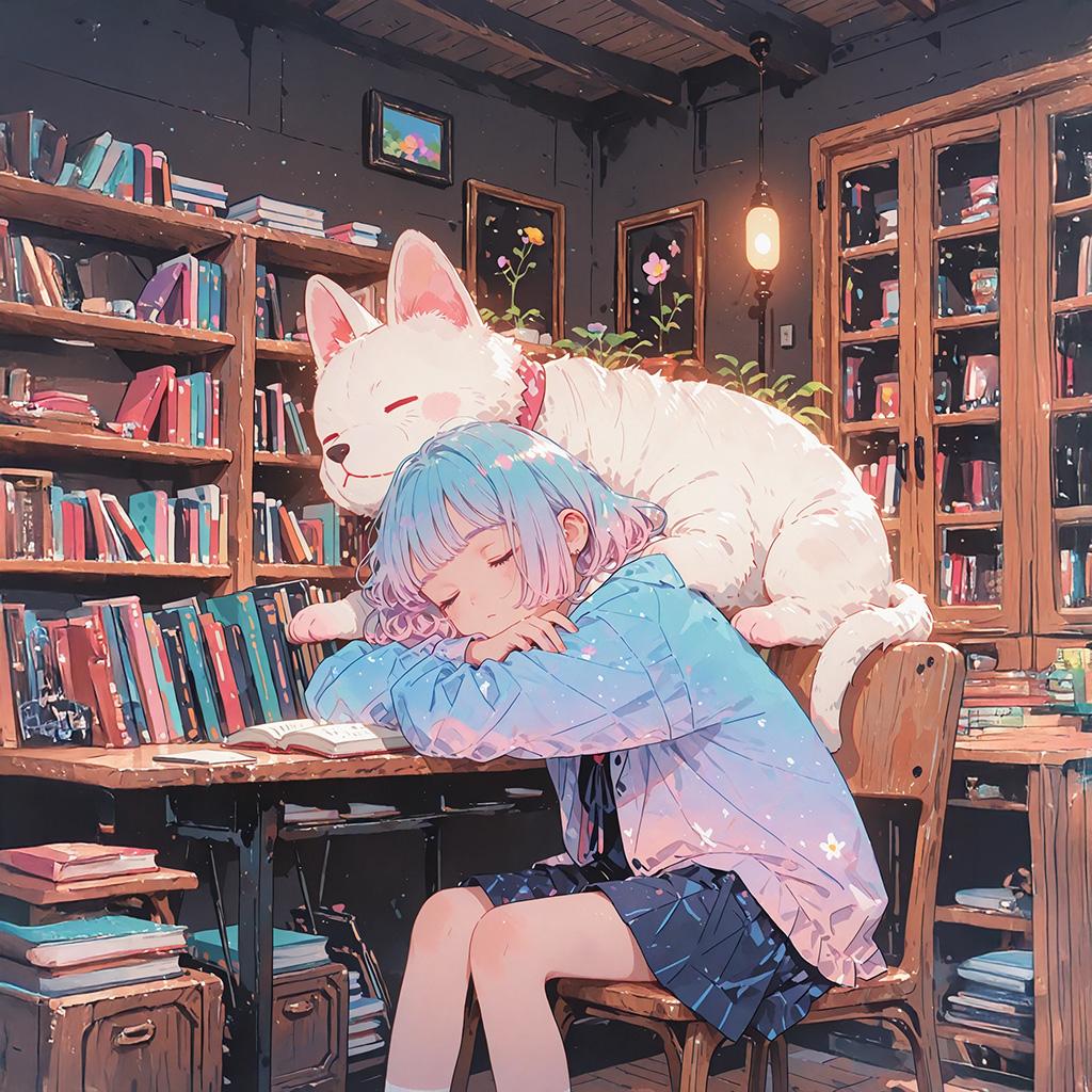 『おじいの古本屋に客は来ない。でも犬は来る』 | の人気AIイラスト・グラビア