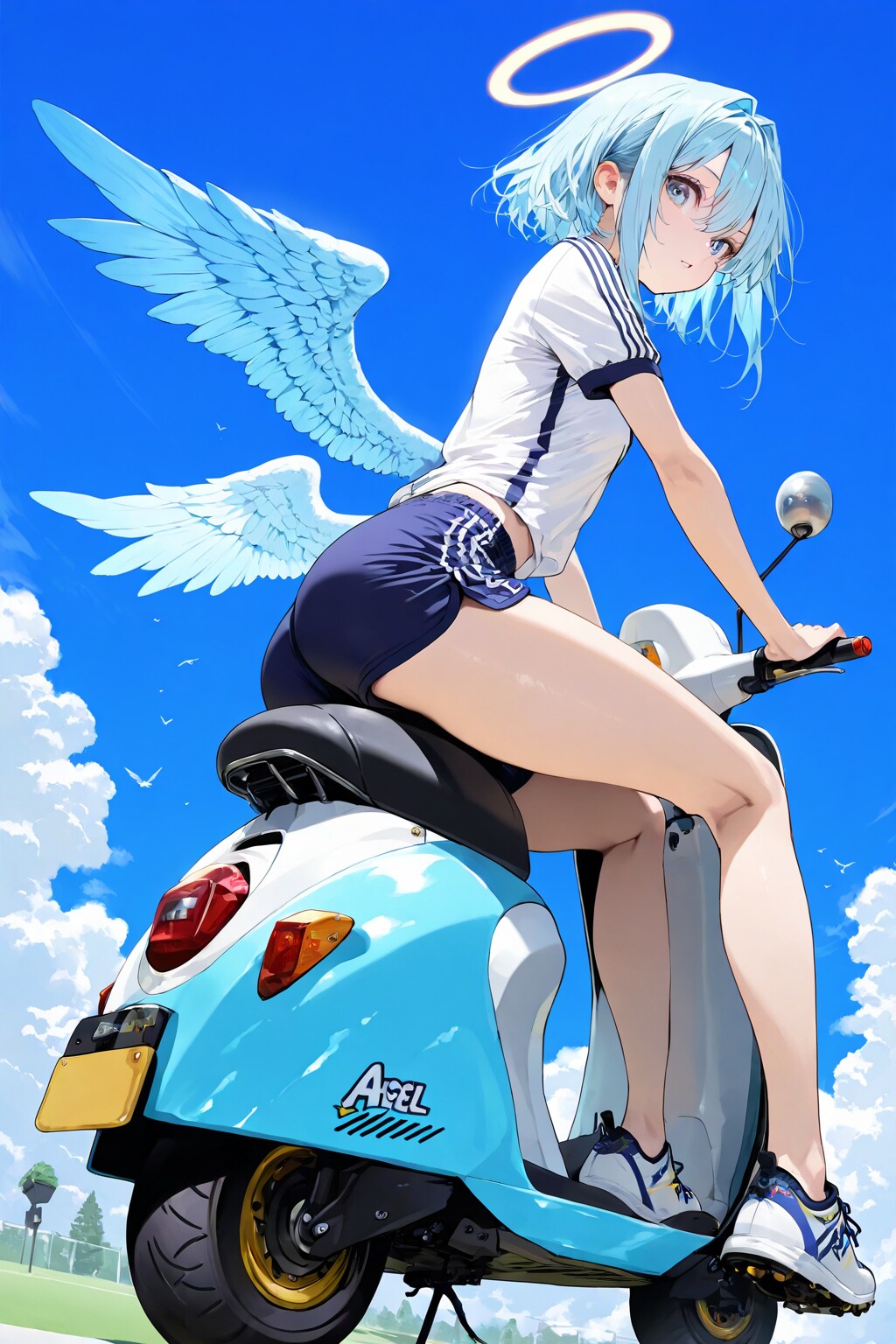バイクに乗る天使少女_LIME