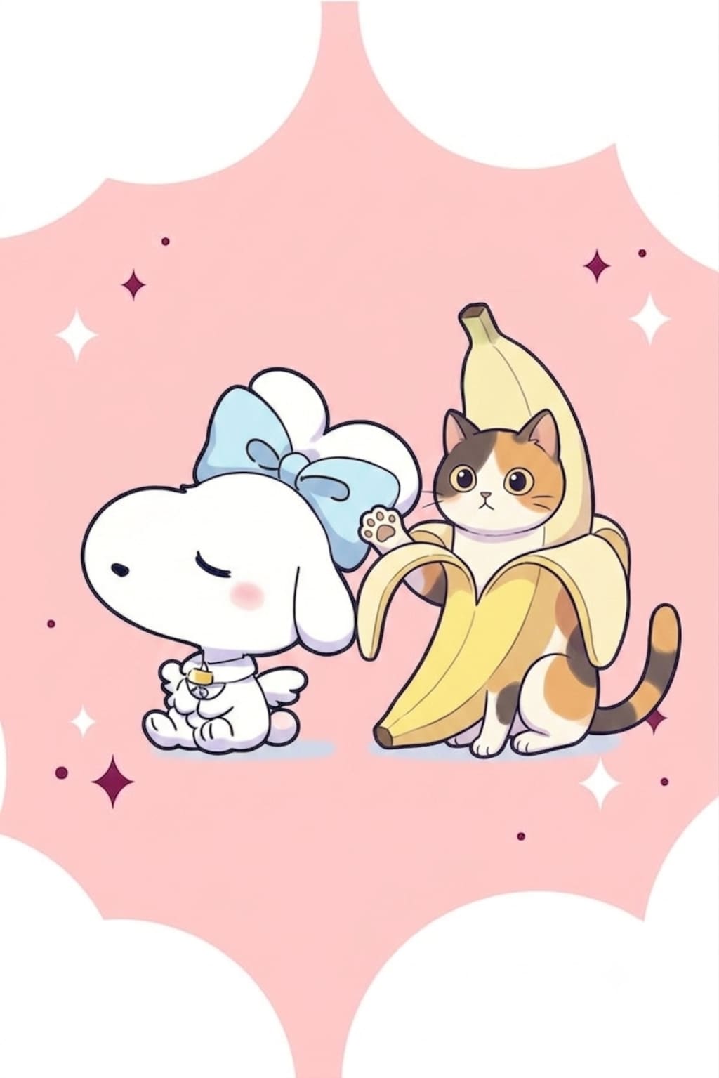 妖精イヌーピーとバナにゃん