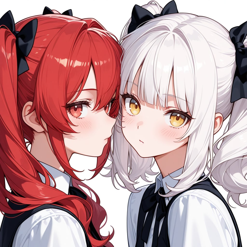 赤と白の女の子