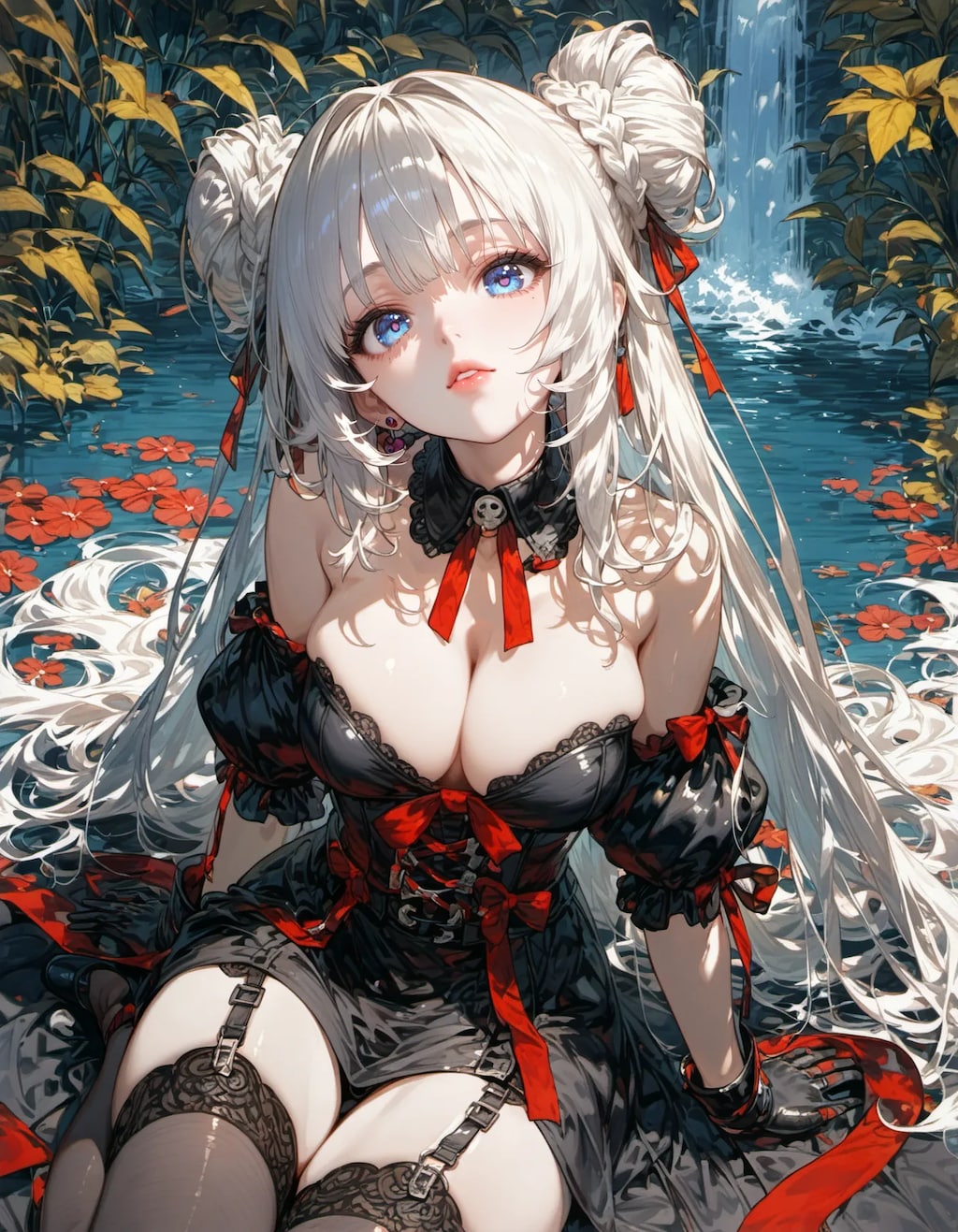 Gothic Serenade at the Waterfall