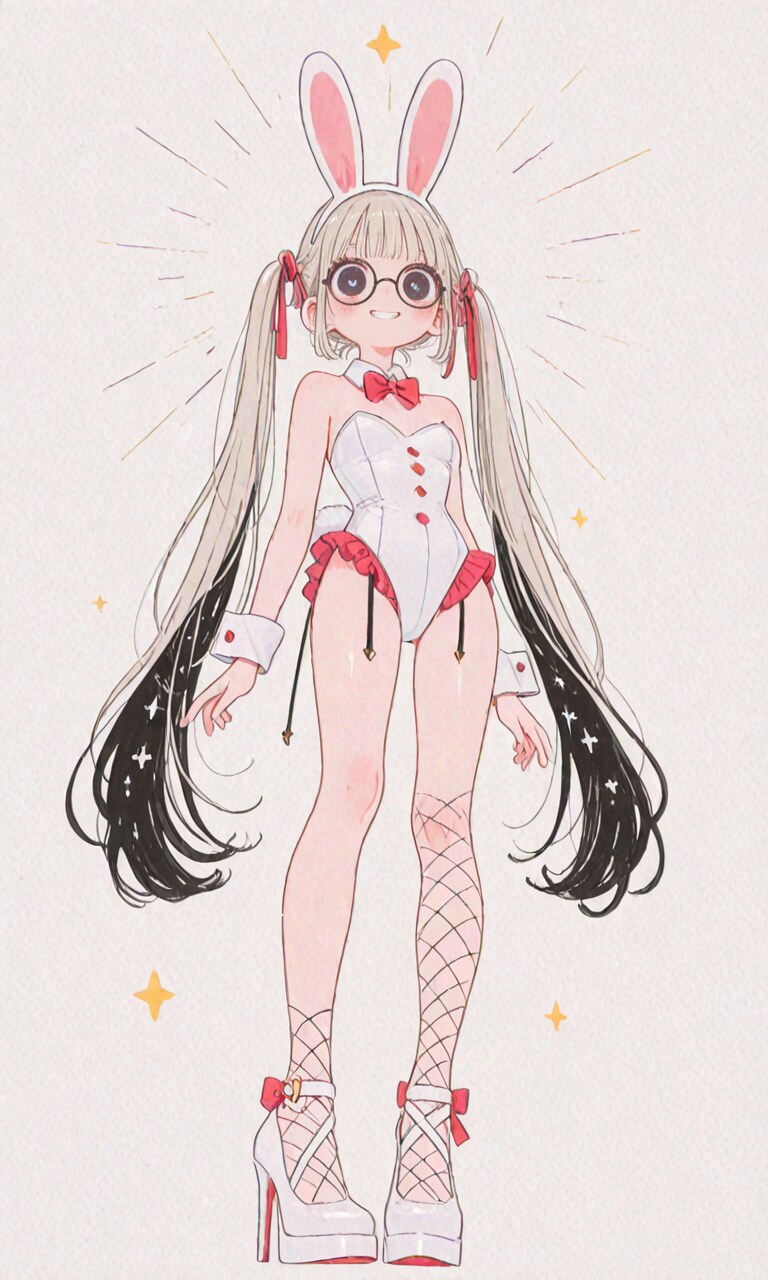 ツインテバニーです、ガーターベルト外れてます | の人気AIイラスト・グラビア