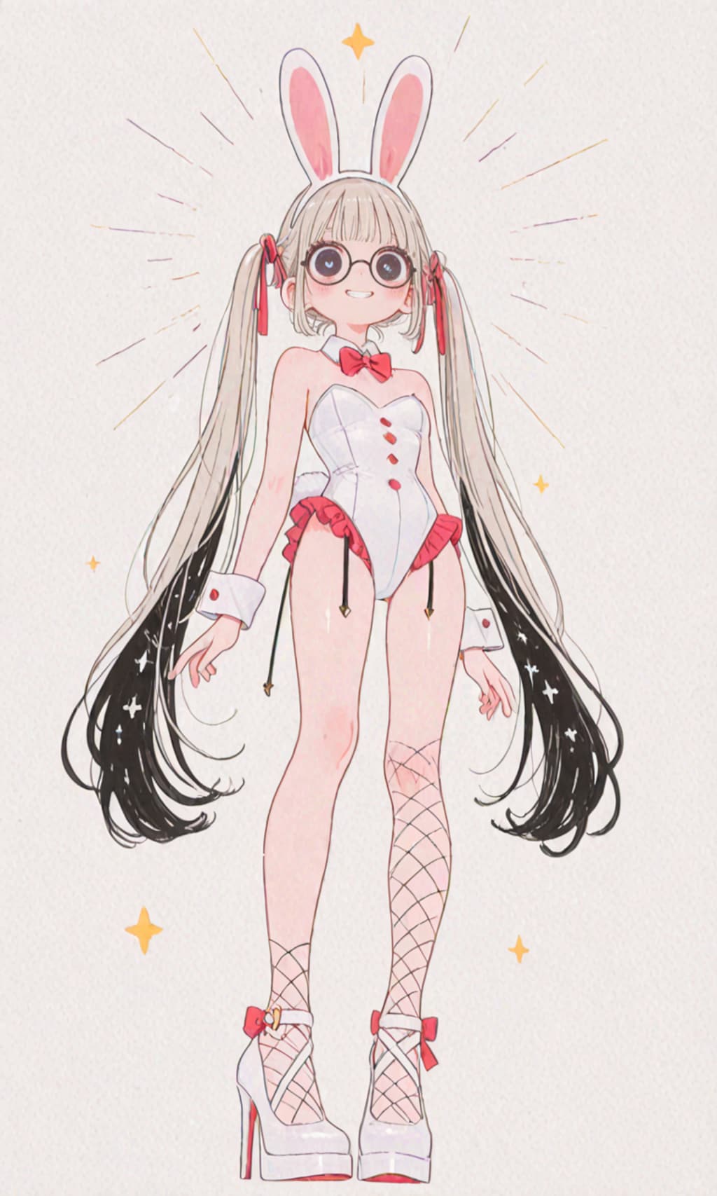 ツインテバニーです、ガーターベルト外れてます