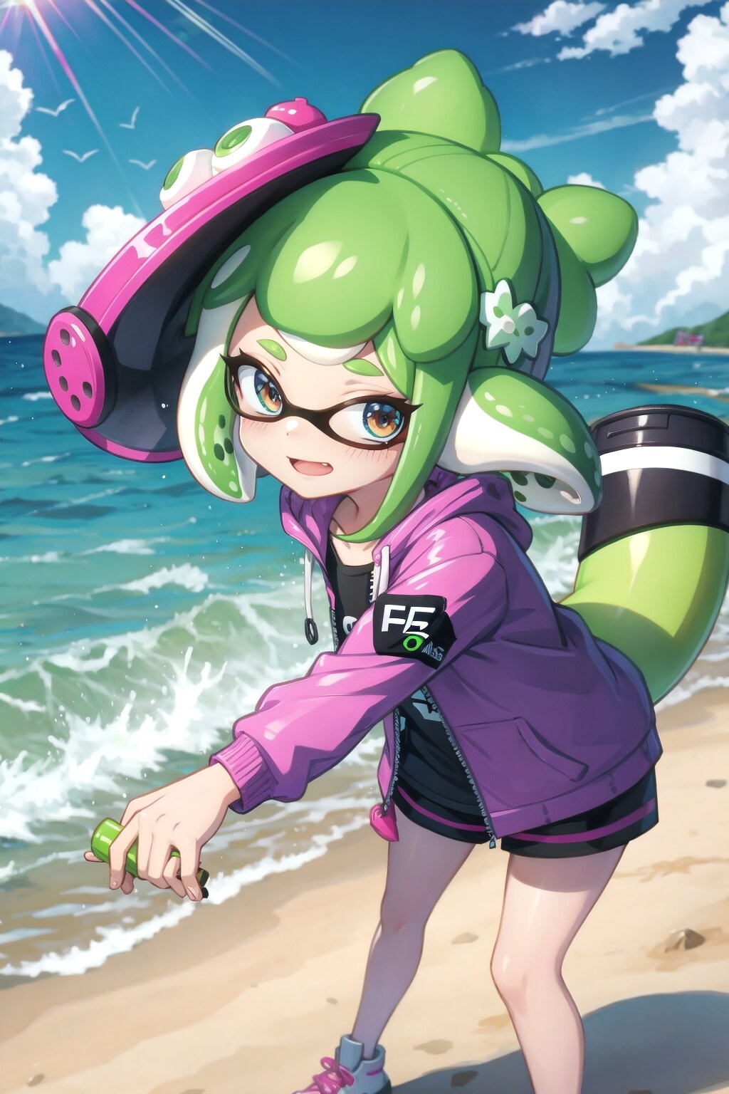 海岸のタコガール