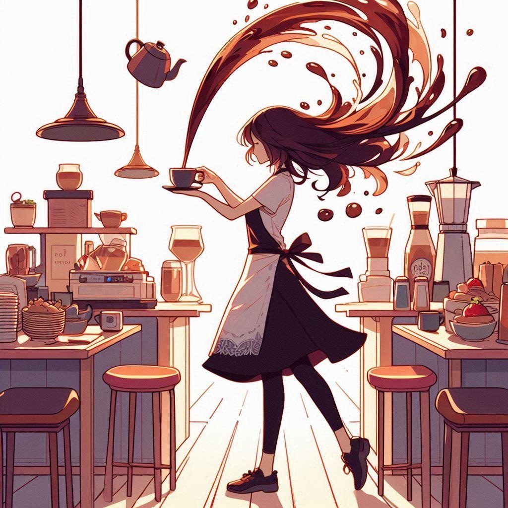 閑散期のレストラン (ウェイトレスの少女35)