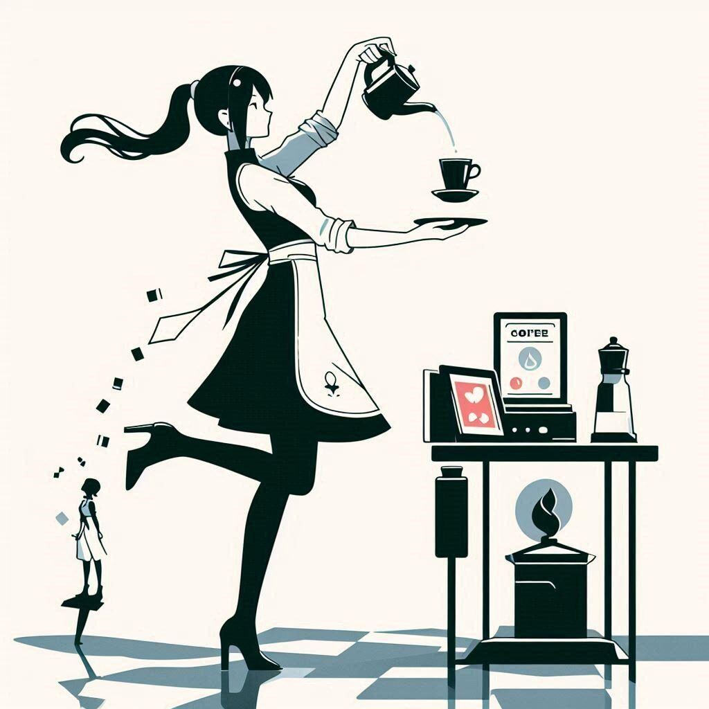 閑散期のレストラン (ウェイトレスの少女35)