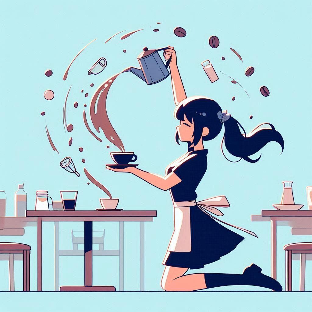 閑散期のレストラン (ウェイトレスの少女35)