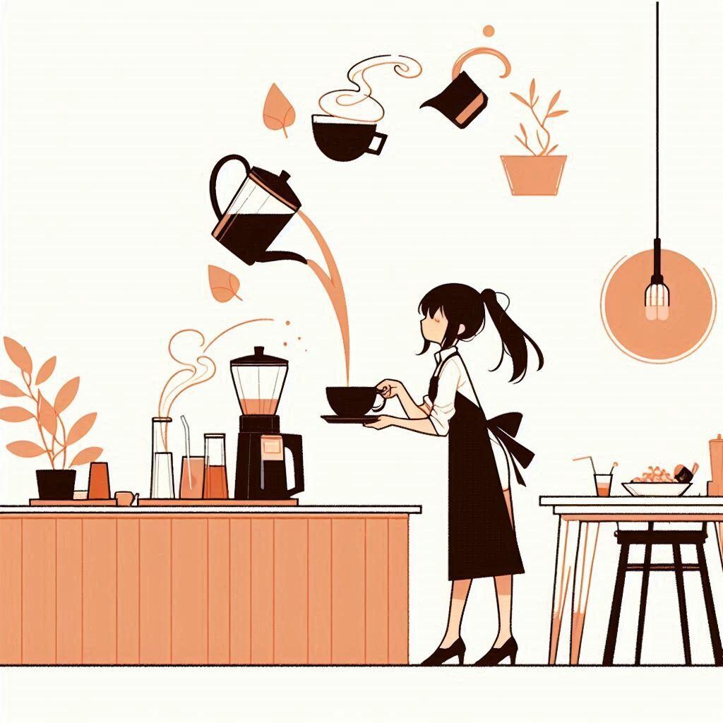 閑散期のレストラン (ウェイトレスの少女35)