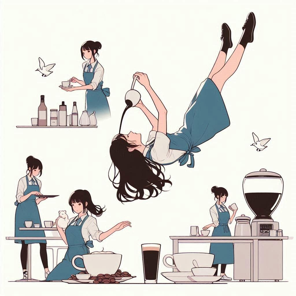 閑散期のレストラン (ウェイトレスの少女35)