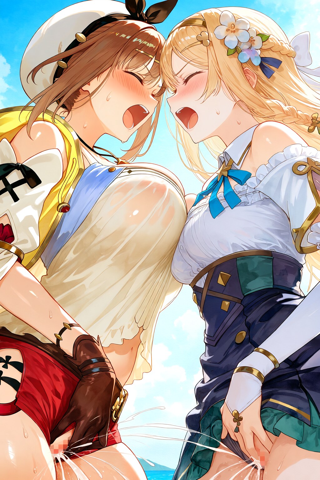 私服ラ〇ザ＆ク〇ウディアのダブルオナニー😍💕・・（私にしては超珍しい？ハイレグじゃない私服衣装のオナニー品ｗｗ）