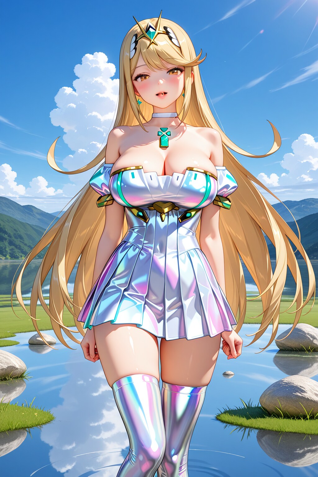 虹色シルバーなドレスワンピ