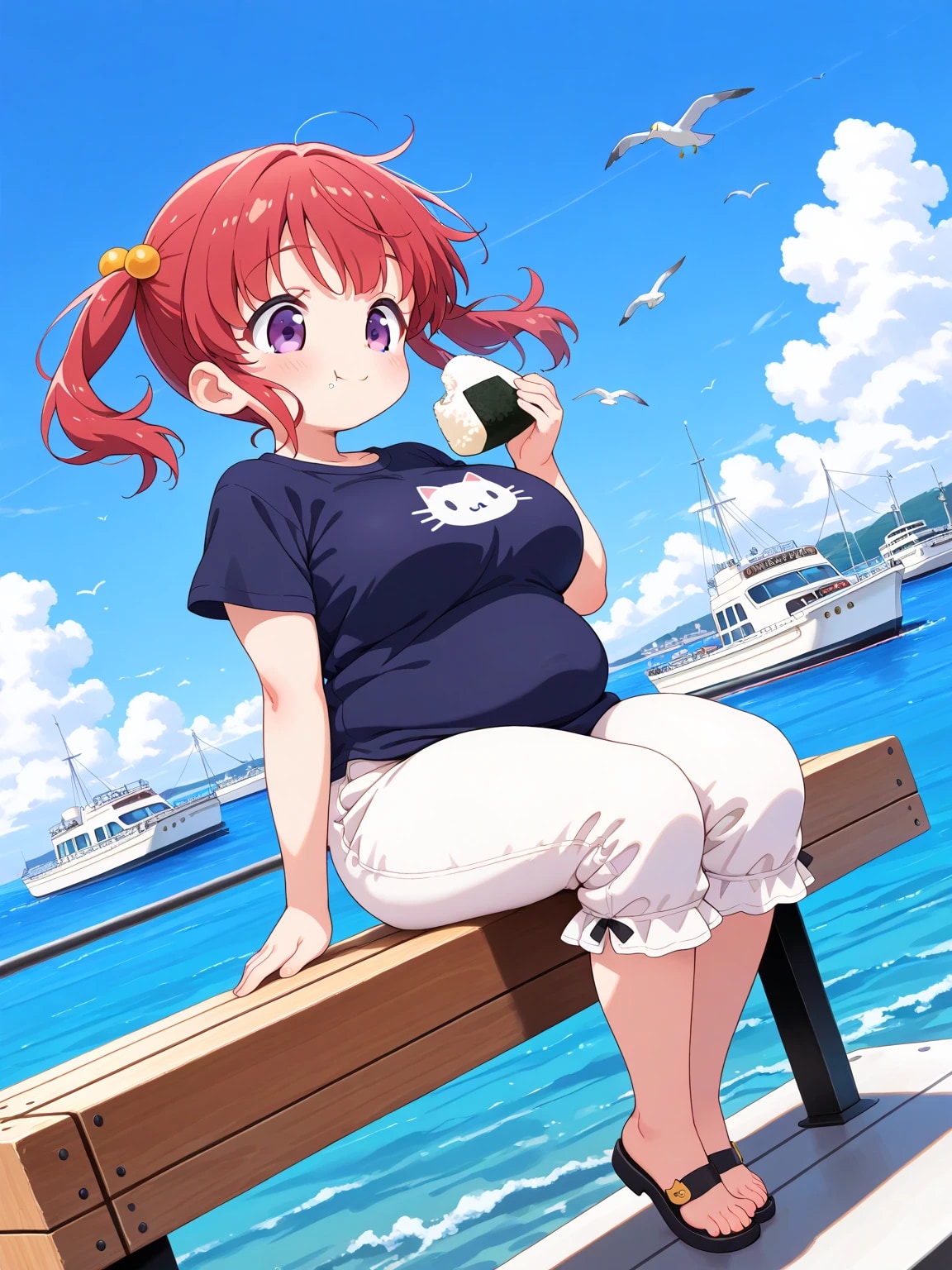 港を散歩する？めぐみちゃん