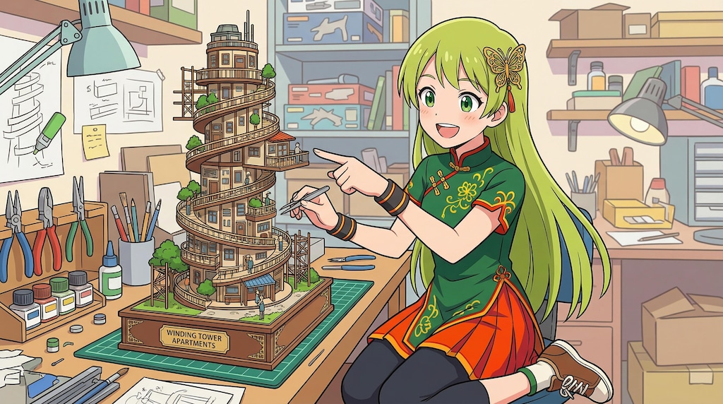 くねくねタワマンプラモデル