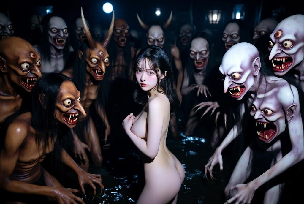妖怪さんの呪いで全裸にされちゃいました👻