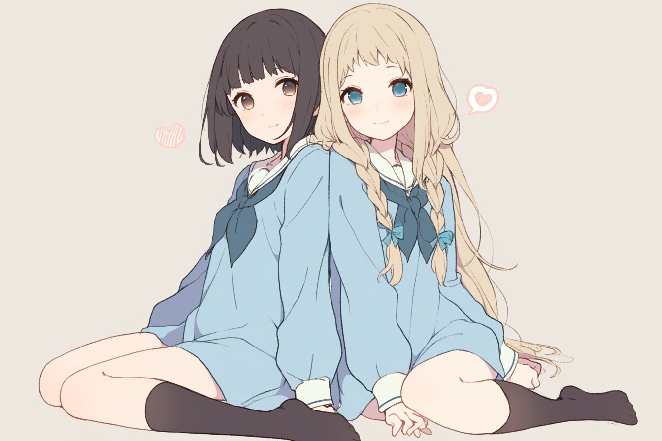 二人のJK307 | の人気AIイラスト・グラビア