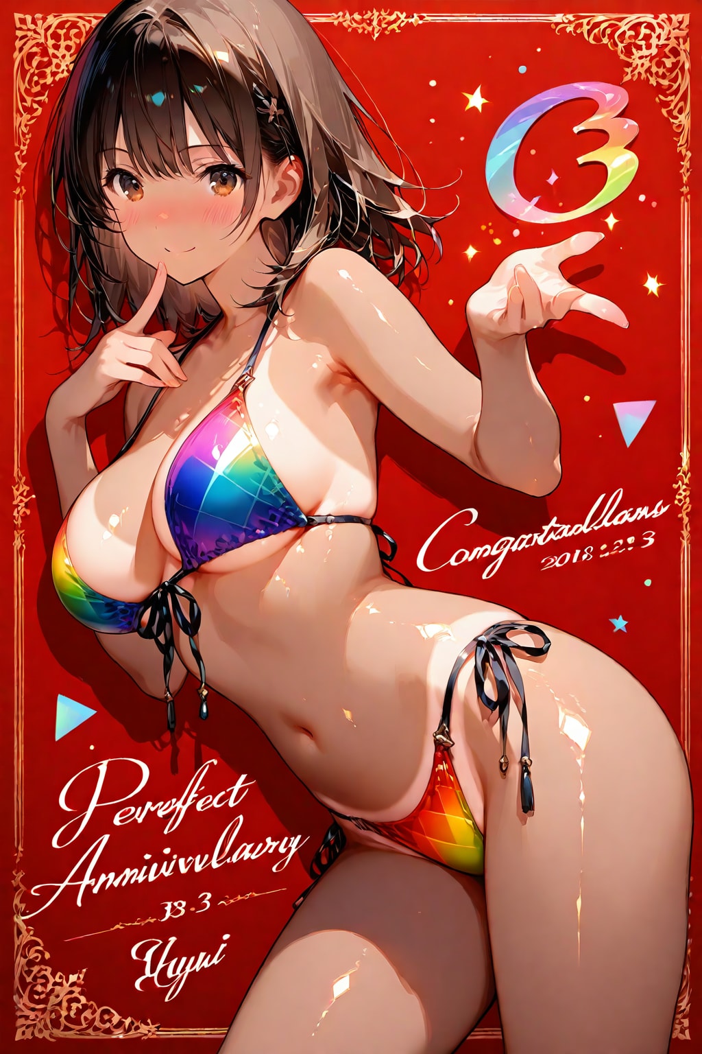 ちちぷい3周年、ビキニでお祝い🎉