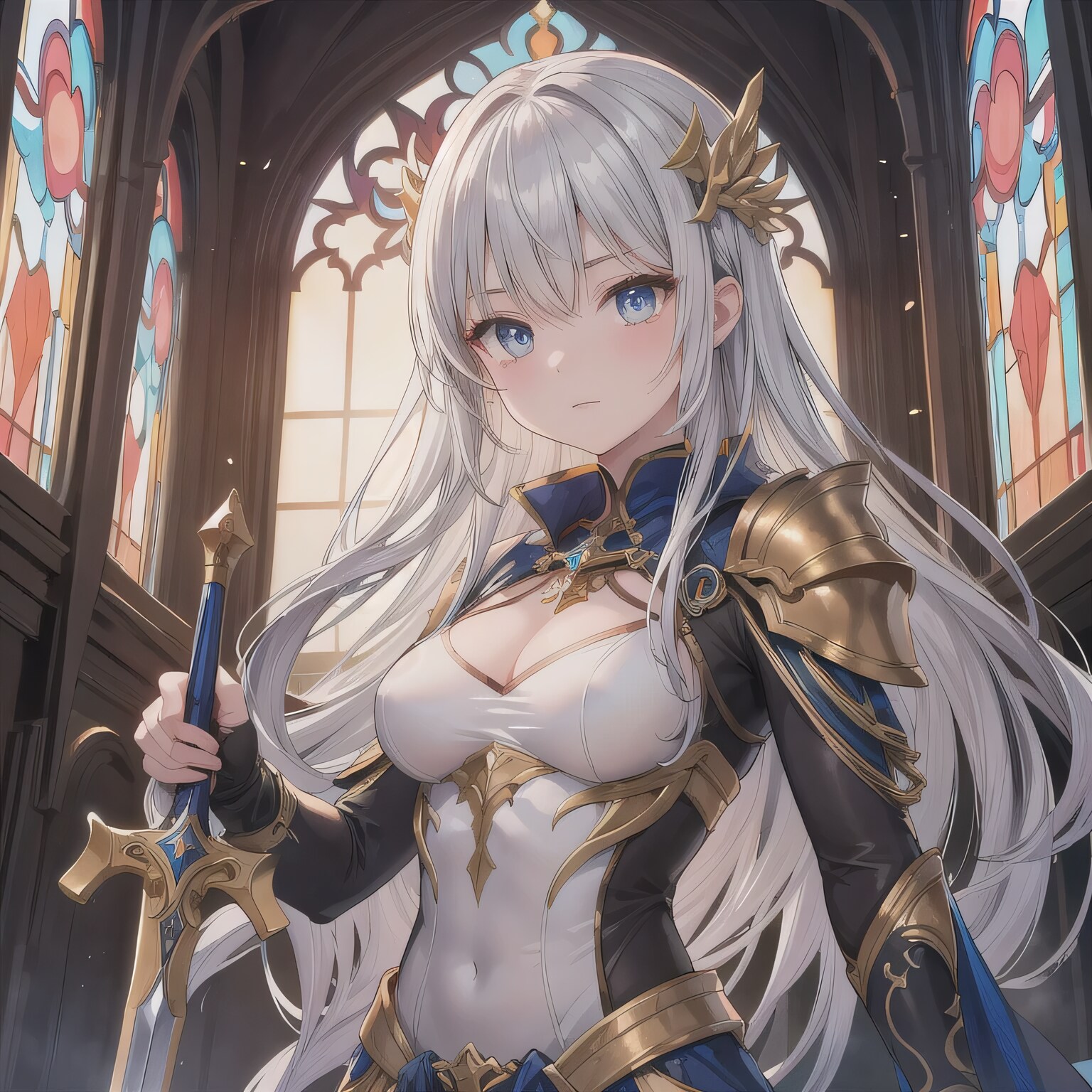 銀髪ロングの騎士 | の人気AIイラスト・グラビア