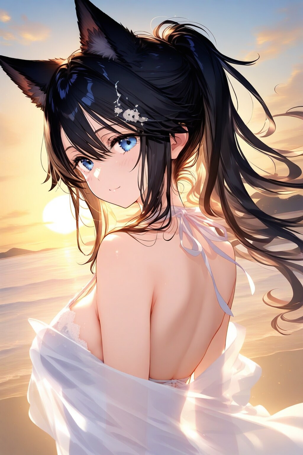夕日と狼少女