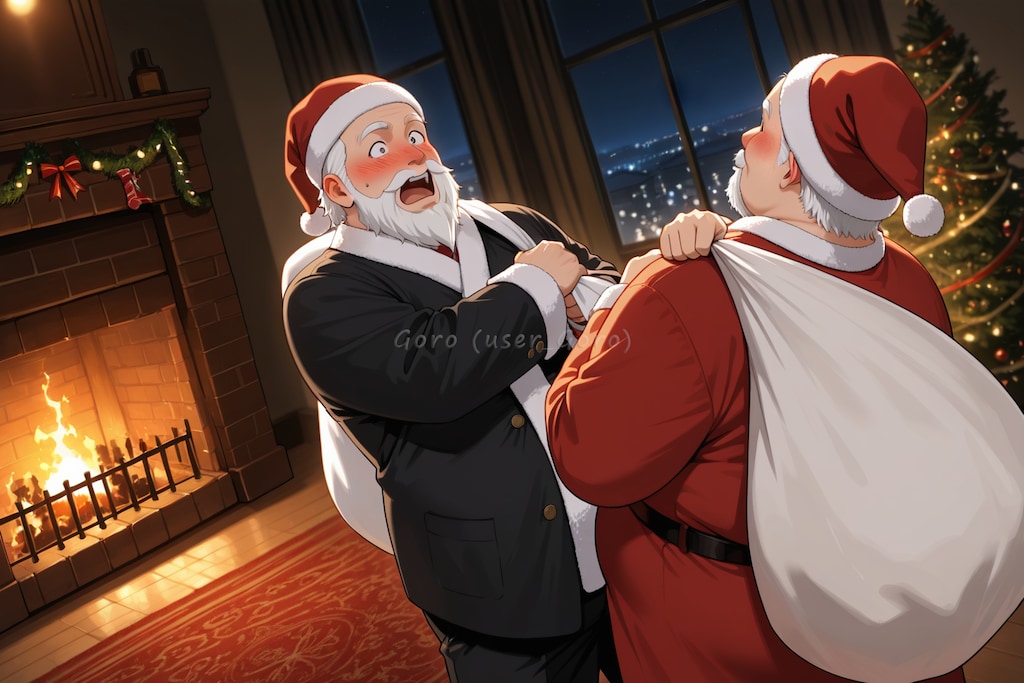 鉢合わせしたサンタクロース