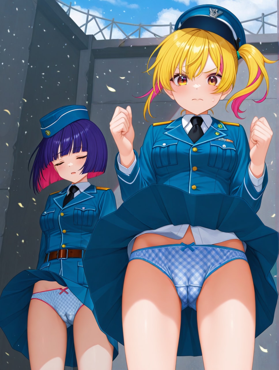 パンチラする軍人さん