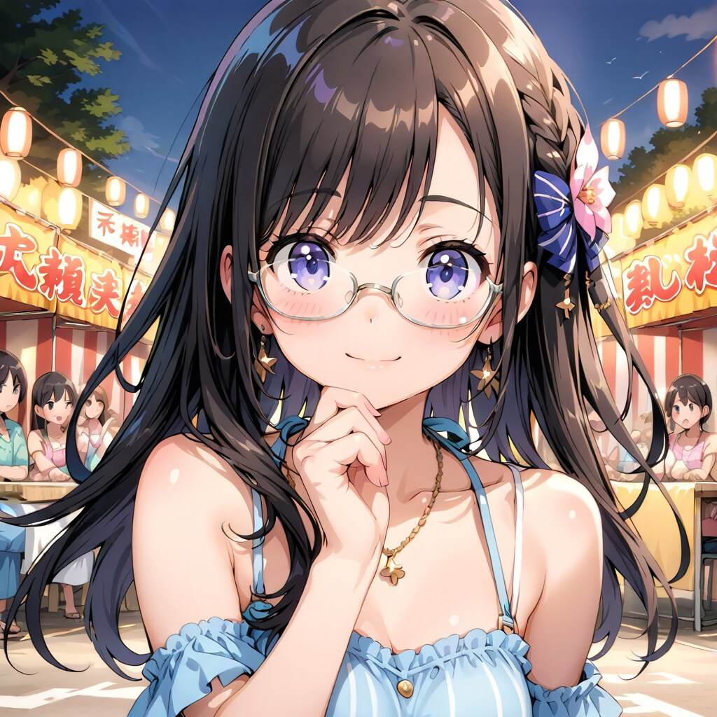 黒髪メガネ お祭りにて