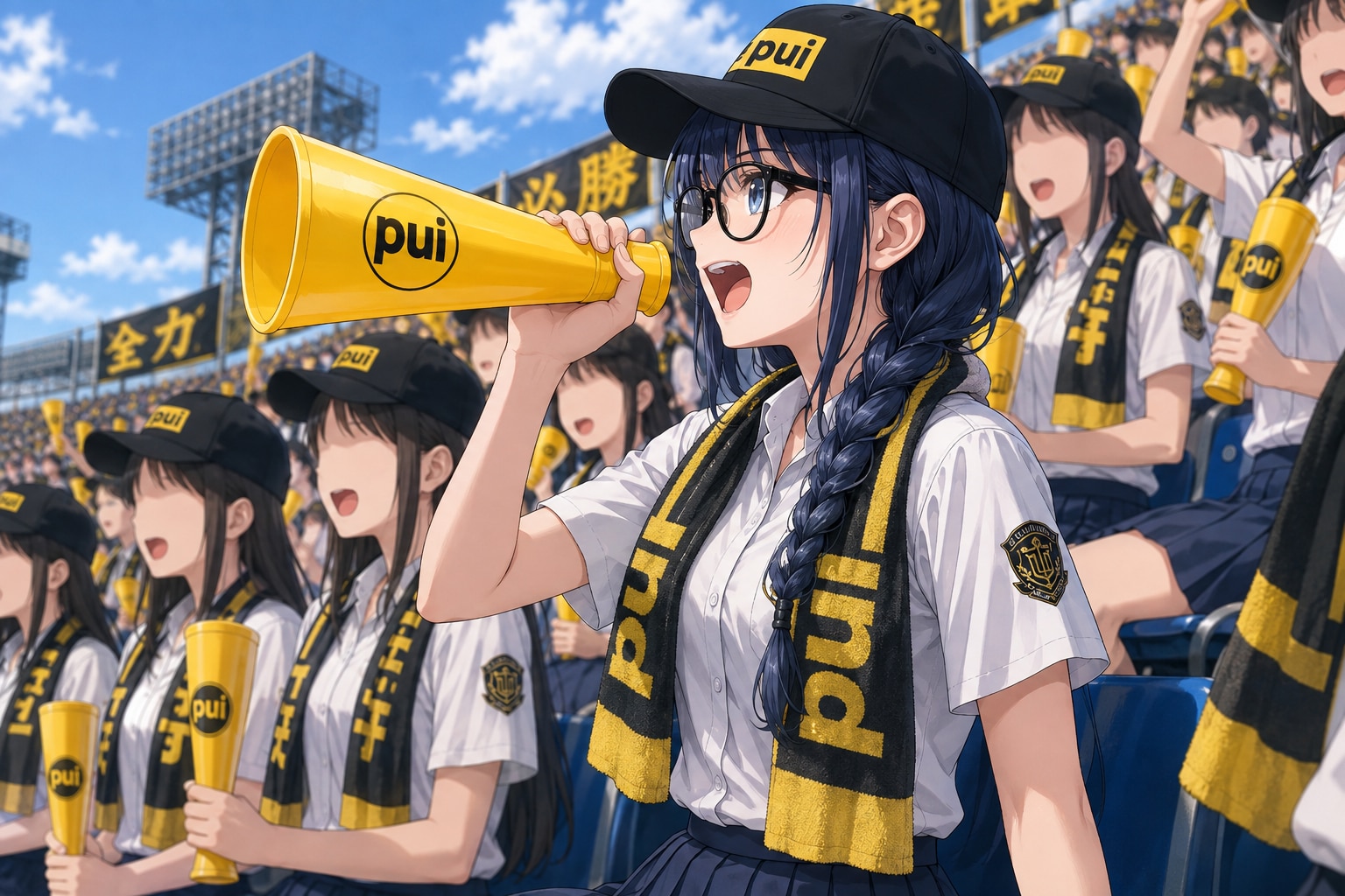 眼鏡三つ編み高校野球