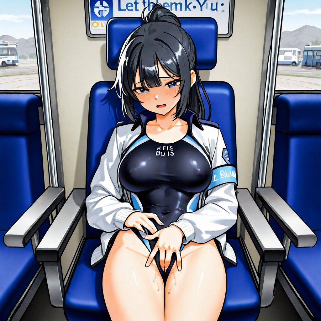 【番外編】競泳水着を見せるバスガイドさんが自慰に耽る