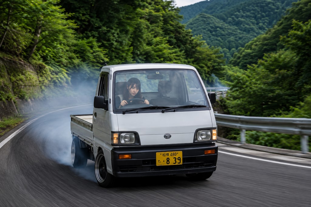 軽トラで爆走する