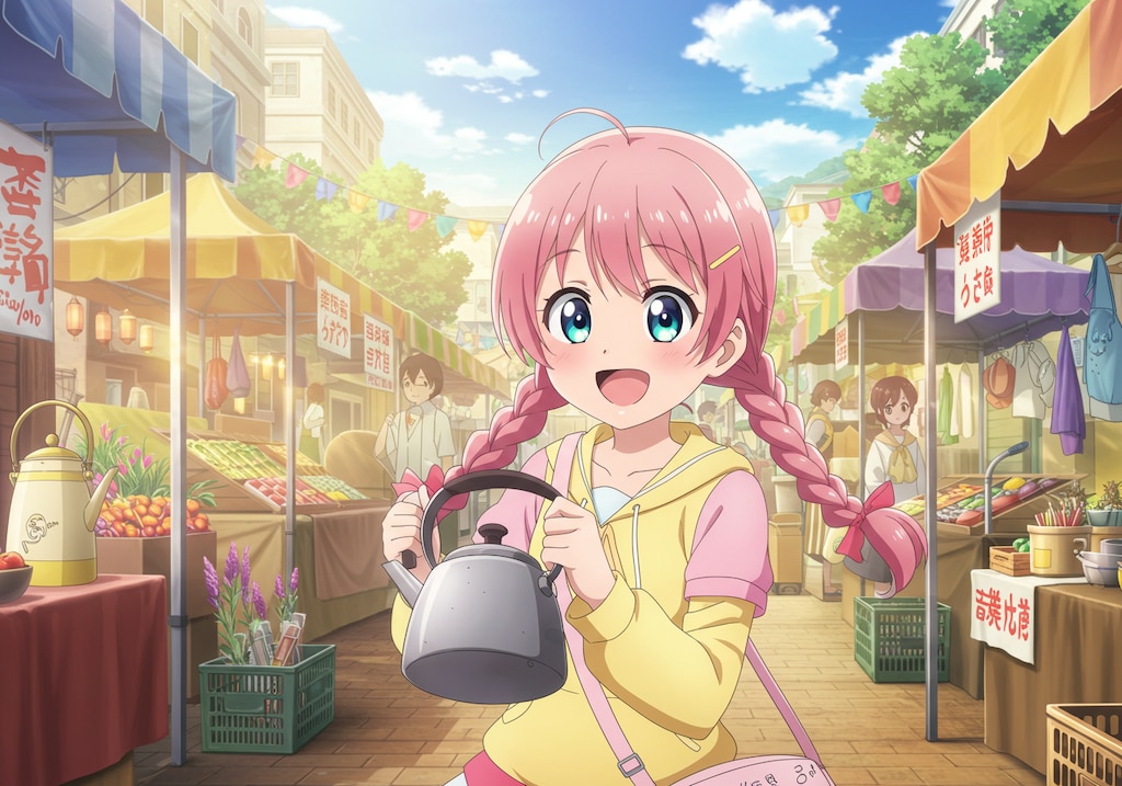 まぁ！ケットルが安い♡（市場にて）