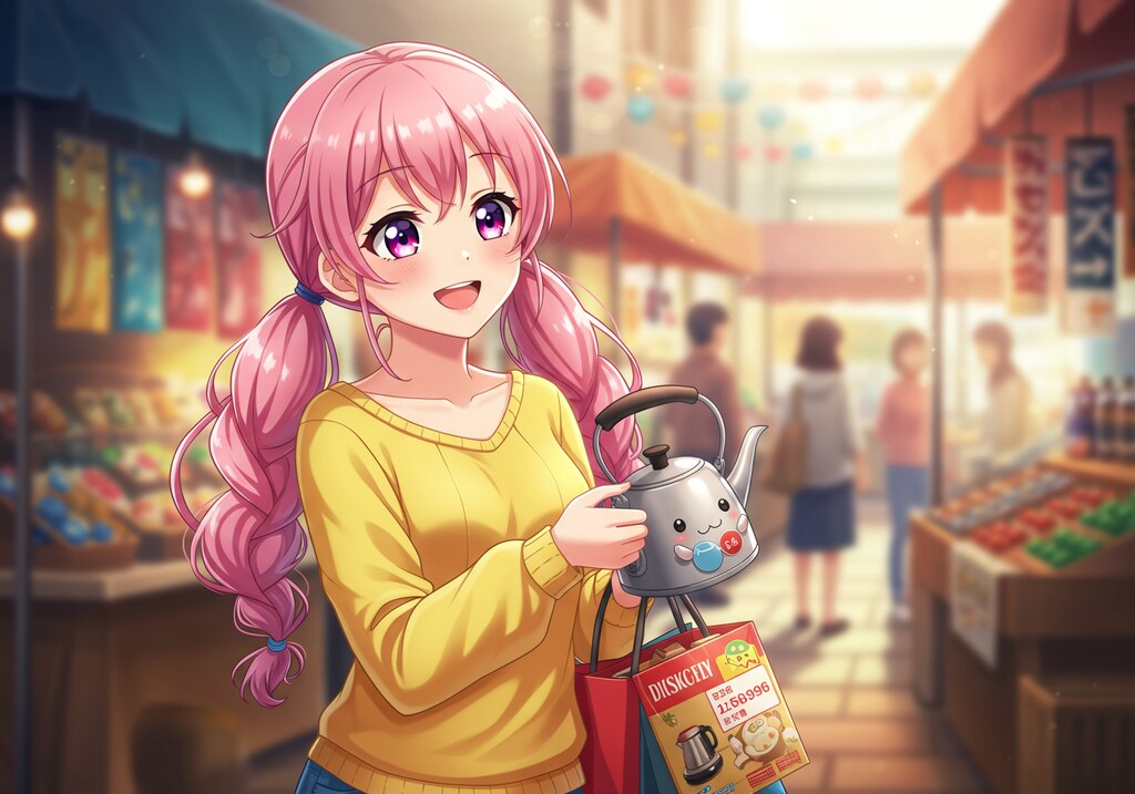 まぁ！ケットルが安い♡（市場にて）