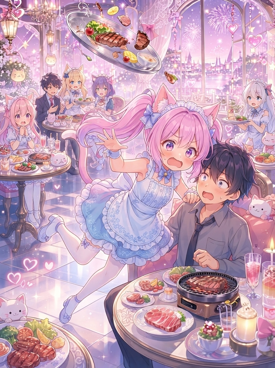 ドジっ子オプション付き焼肉 | の人気AIイラスト・グラビア