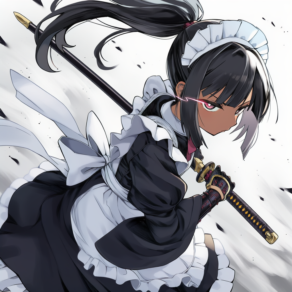 居合切り褐色メイドさん