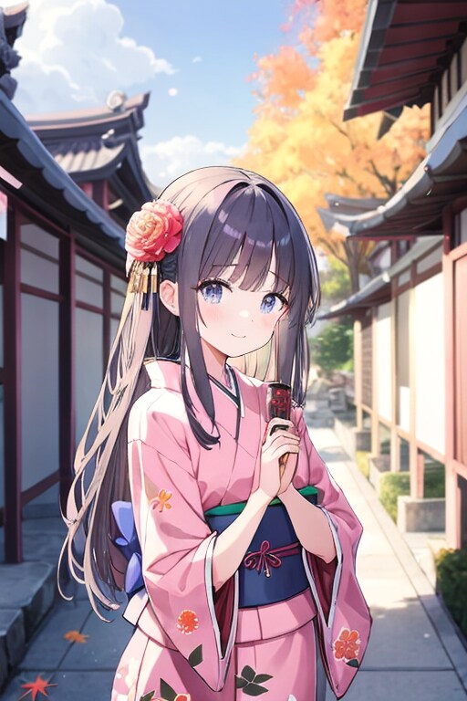 和装女子　京都にて