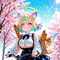 12枚）自転車で買い物をする天使さん 4枚目