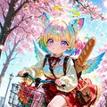 12枚）自転車で買い物をする天使さん 2枚目