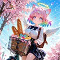 12枚）自転車で買い物をする天使さん 6枚目