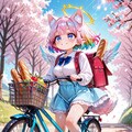 12枚）自転車で買い物をする天使さん 5枚目