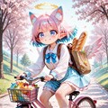 12枚）自転車で買い物をする天使さん 7枚目