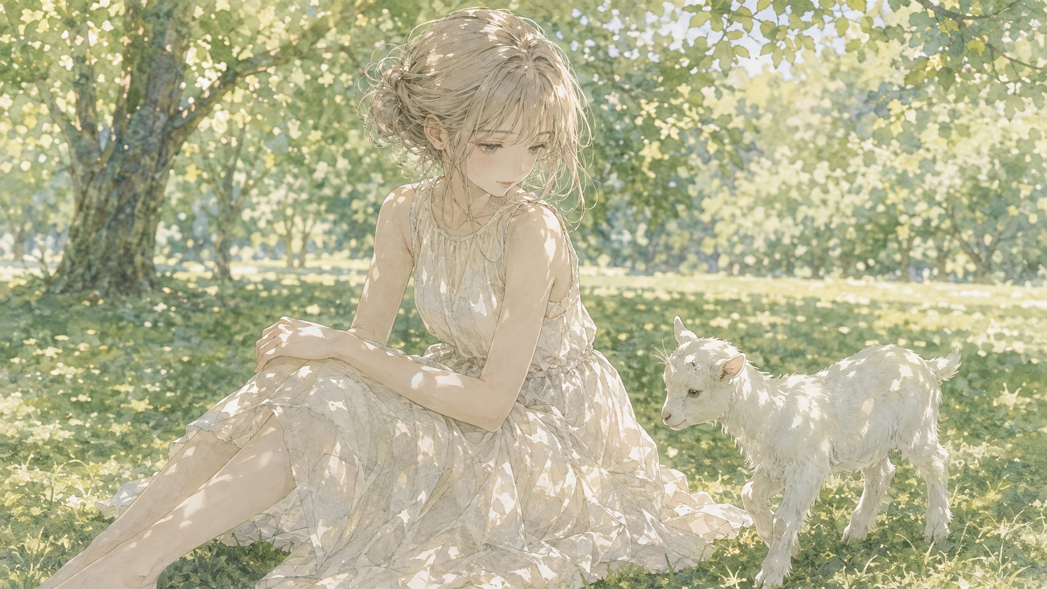 夏の木漏れ日と、ちいさな訪問者。 | の人気AIイラスト・グラビア