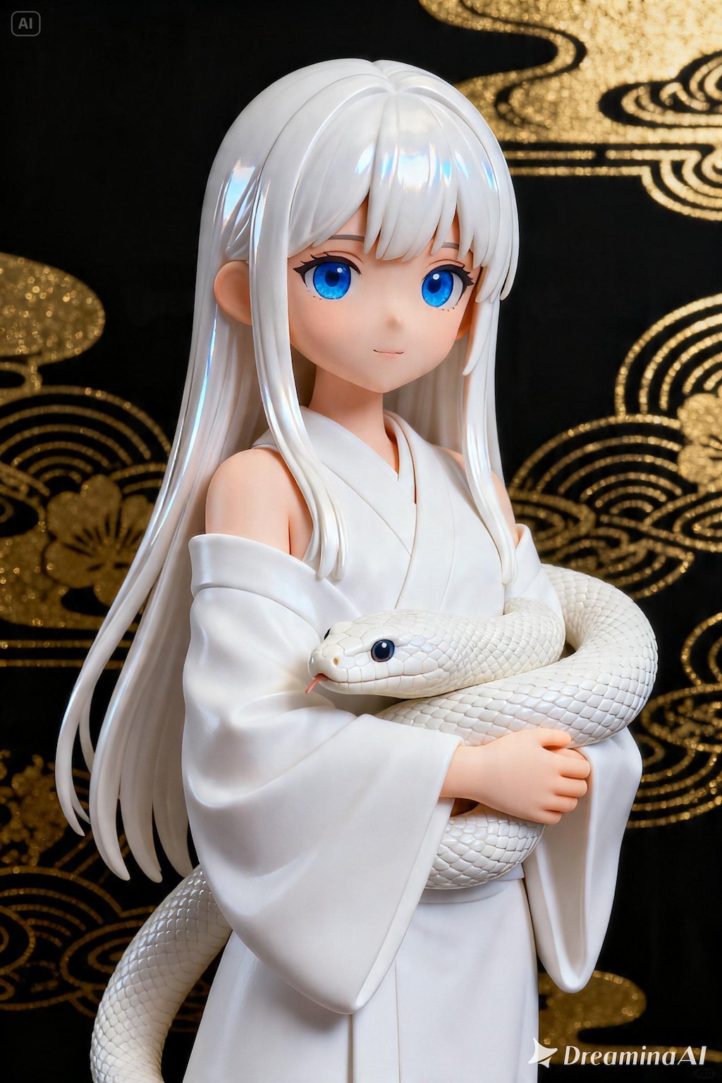白ヘビの御神体【フィギュア風】