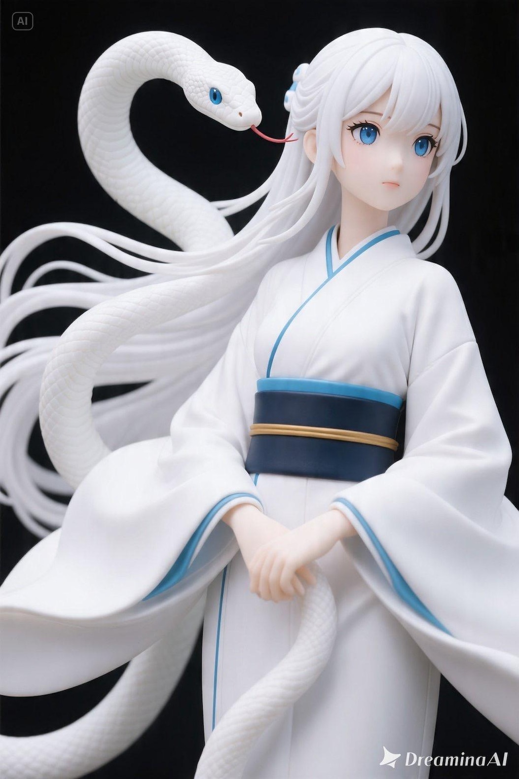 白ヘビの御神体【フィギュア風】